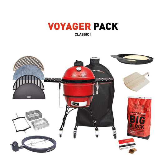 Kamado Joe Classic Charcoal Grill With Voyager Pack