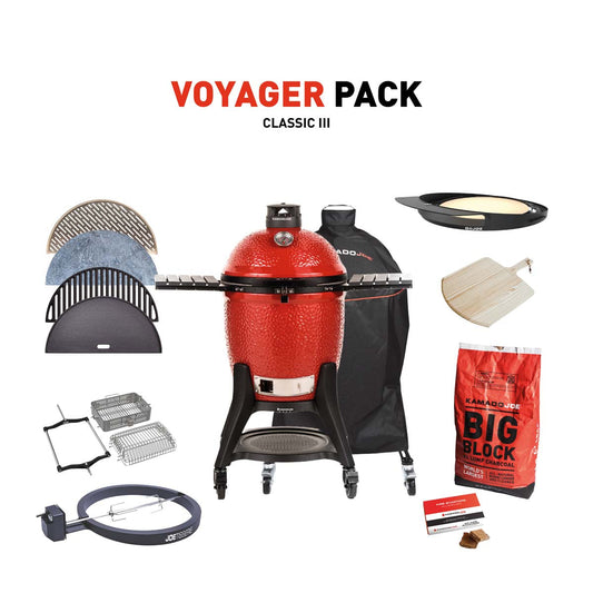 Kamado Joe Classic III Charcoal Grill With Voyager Pack